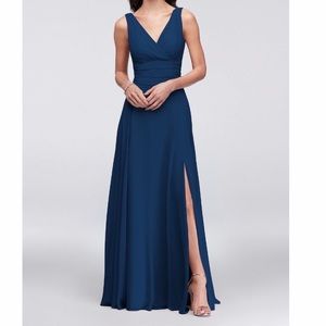 Surplice Tank Long Chiffon Bridesmaids Dress